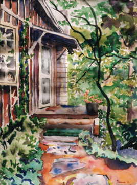 my studio  in rabun gap, watercolor, 12x16\" width=