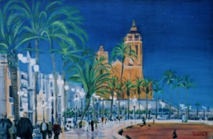 sitges on the spanish med., oil 24x36\" width=